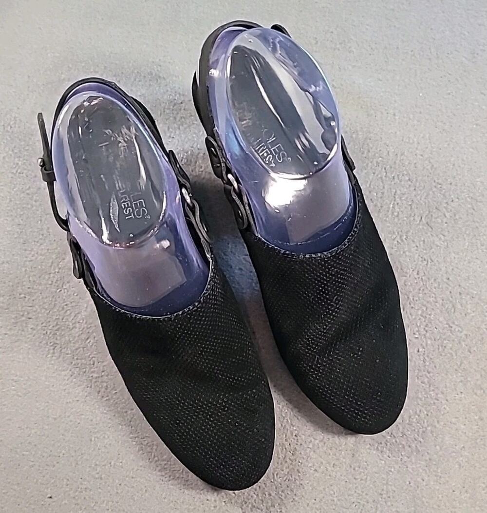 Aerosoles Heelrest Black Suede Mules Slides 8M